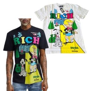 NWT! Men’s Richie Rich White Tee "Rich" T-shirt size Medium New Reason Brand